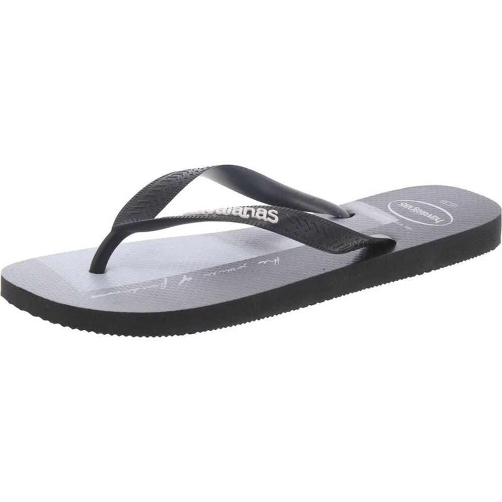 Havaianas Mens Hype Beach Black Printed Thongs Slide Flip-Flops Shoes New